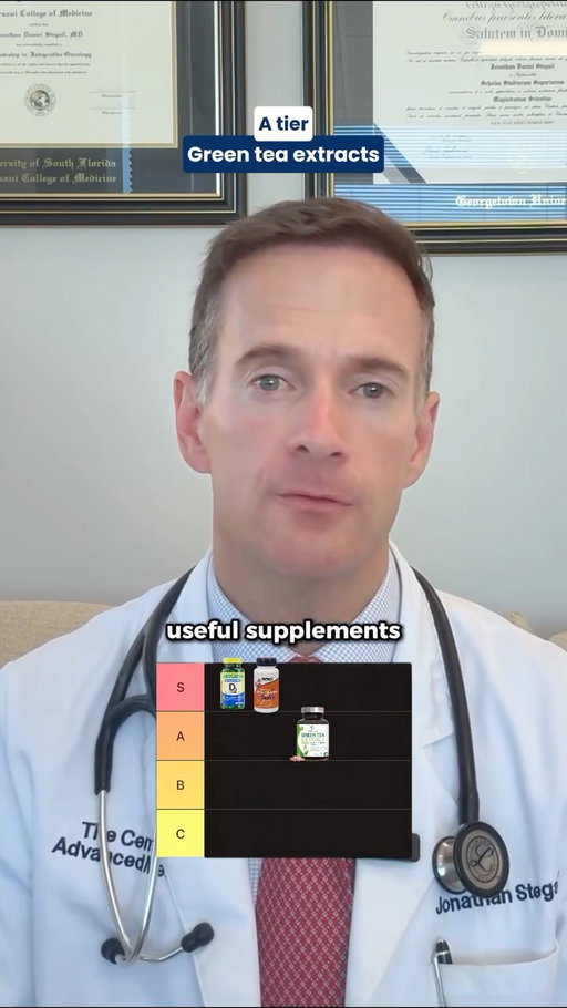 Cancer supplement tier list, ranked by evidence.

One of the most common questions I get is: “What supplements are actually worth taking?”

The answer is that not all supplements are created equal.

Some have strong research supporting their role in immune function, inflammation management, and overall health. Others are promising but need more evidence. And some are simply overhyped.

In this video, I rank several of the supplements I get asked about most often based on the current evidence, clinical experience, and how frequently I use them in practice.

The goal isn’t to take more supplements.

The goal is to focus on the ones that may actually make a meaningful difference.

Which supplement should I review next?