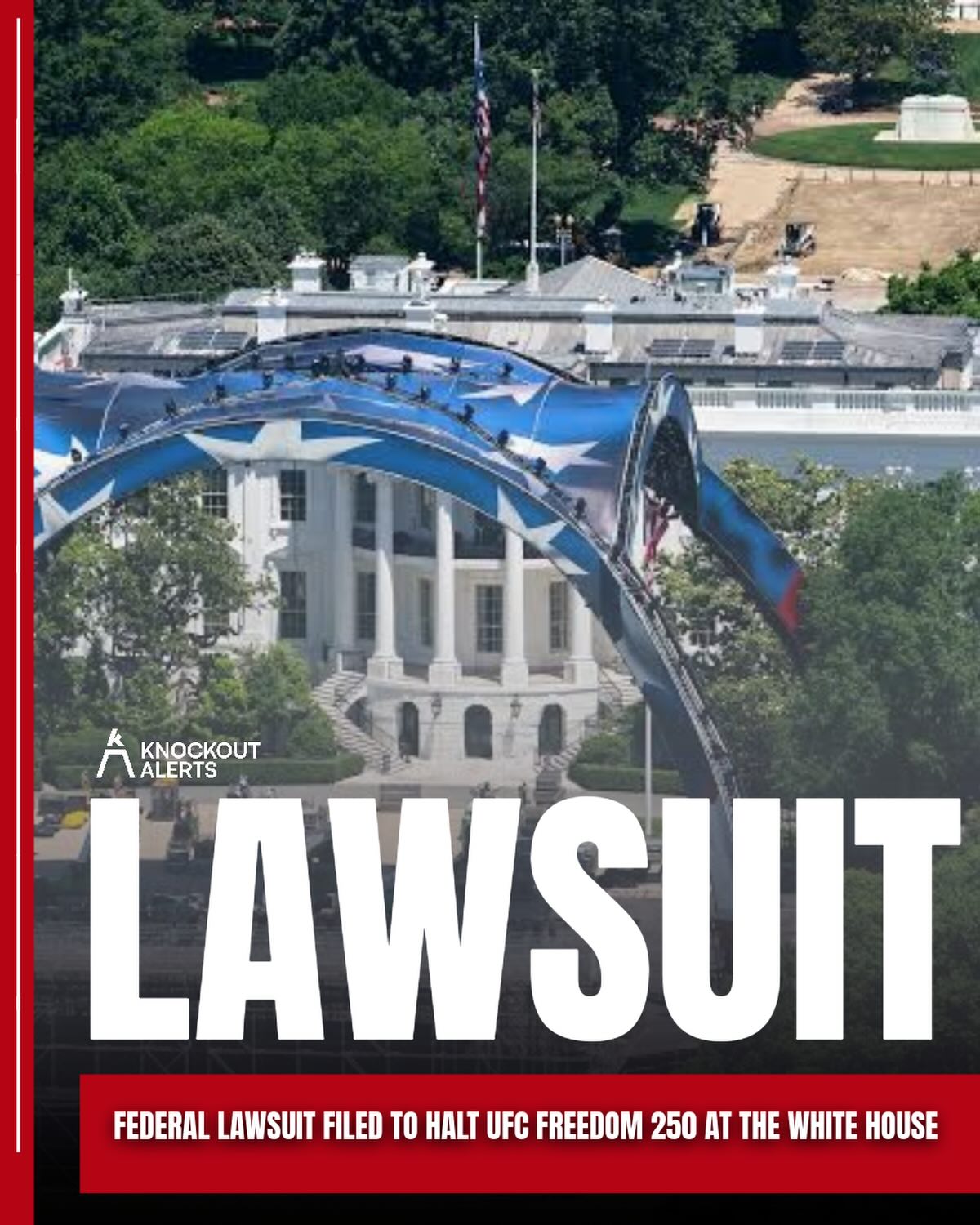 A federal lawsuit was filed Saturday by the Public Integrity Project on behalf of two Virginia residents to halt UFC Freedom 250 at the White House on June 14. The suit claims the event violates National Park Service rules against sporting events on federal parkland, Congress never approved the arch built over the South Lawn, and no environmental review was conducted before construction. A ruling on the emergency injunction is expected this week.

(via @espnmma)