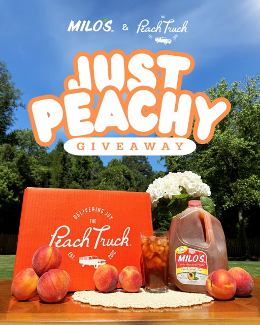 Peach season called. We answered. 🍑☀️ @drinkmilos has joined forces with @thepeachtruck to celebrate the arrival of peach season and the launch of Milo's NEW Peach Sweet Tea with a giveaway you won’t want to miss! Details below:

To enter, make sure you:
🍑 LIKE this post
🍑 FOLLOW @drinkmilos and @thepeachtruck
🍑 TAG a friend in the comments (every tag is an entry)
*
PRIZE PACKAGE:
Three (3) lucky winners will receive:
🍑 One FREE 4lb Peach Box from @thepeachtruck 
🍑 One FREE Gallon of Peach Sweet Tea from @drinkmilos
*
Winner will be notified on 6/15/26. Good luck!
*
Please be advised the winner will be contacted by direct message from the verified @drinkmilos account, and we will never ask for credit card information for a giveaway.
*
NO PURCHASE NECESSARY. VOID WHERE PROHIBITED. Open only to US/DC winner(s) must be 18+. Ends 6/14/26, 11:59PM EST. Winner will be contacted via direct message. This giveaway is in no way sponsored, endorsed, administered by, or associated with Instagram. See Official Rules at the link in bio.