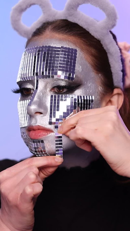 new video is on my channel 🪩👀 #makeuptransformation #makeupchallenge #eyeliner #discoball