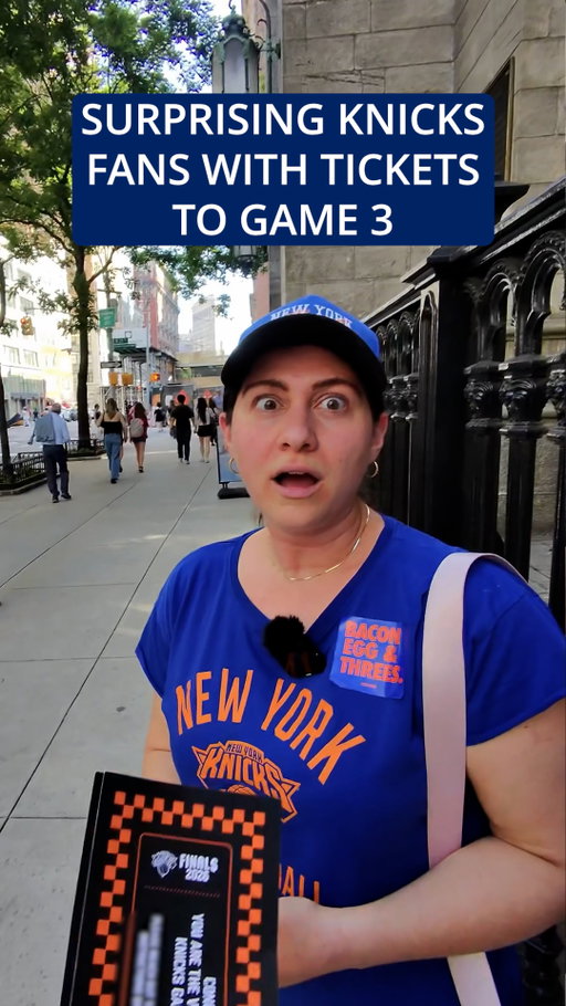 We surprised New York Knicks fans with tickets to Game 3 @thegarden ! 🎟️🏀

These diehard fans shared their favorite @nyknicks memory with us—without knowing we were about to give them a new one.