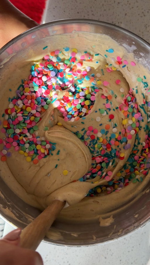 Part one of baking a confetti cake for my boyfriend’s birthday🎂🫶🏼

Also used @canva to print out these baby photos of him to add something fun to the cake 😆

Stay tuned for the final cake and the recipe posted tomorrow! 

#birthdaycake #confetticake #homebaker #cakesofinstagram #cakesofinstagram