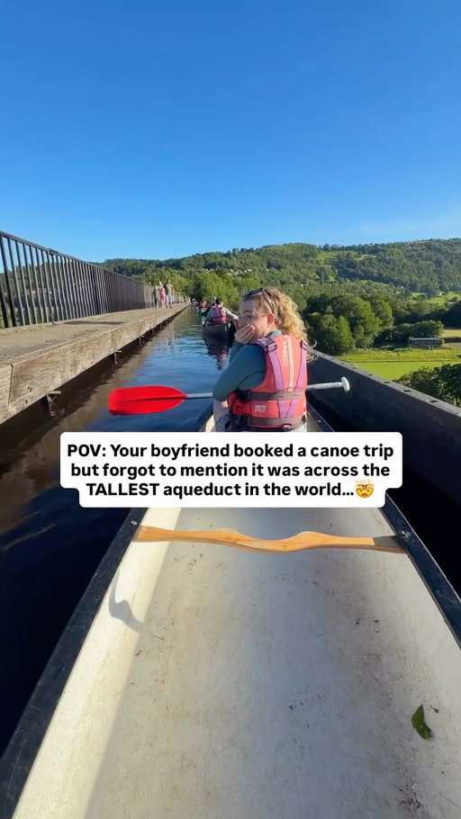 Would you cross the world’s TALLEST aqueduct? 😳🛶 

(follow @lockdownmadeustravel for more adventure travel and weekend escapes) 

The Pontcysyllte Aqueduct in North Wales stands a staggering 130 ft above the River Dee and is the tallest navigable aqueduct anywhere in the world! 🌎 

You can walk across it, but we took things up a notch and canoed across with @beardedmenadventures and it turned out to be one of the most unique experiences we’ve ever had. 🚣‍♂️

If you’re planning a trip to North Wales, this is an absolute must do adventure 🏴󠁧󠁢󠁷󠁬󠁳󠁿 

Would you be brave enough to cross it? 👇

Share this with the person you’d do it with! 🤩

#NorthWales #PontcysyllteAqueduct #WalesAdventure #AdventureTravel
