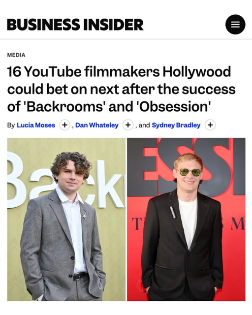 honored to be included, thank you @businessinsider 

viva la @reallyshortfilms