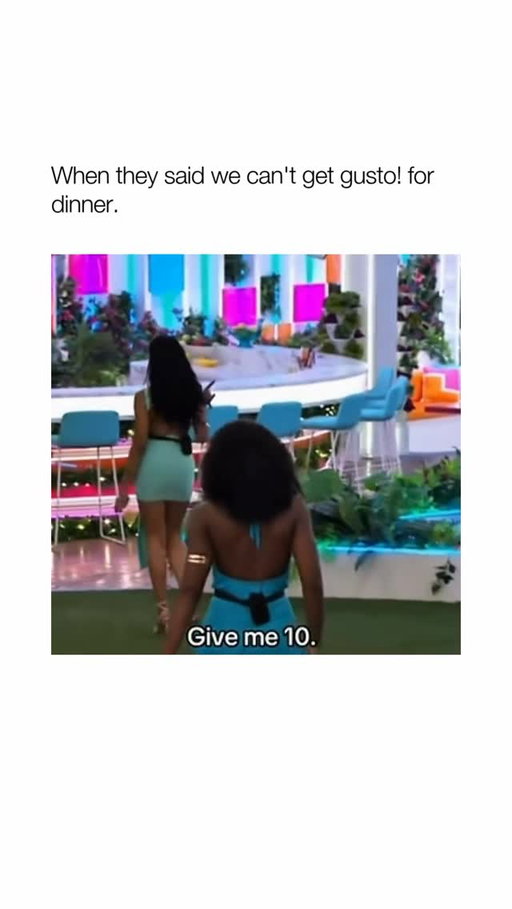 update: they got gusto! for dinner

#whatsyourgusto #feelgoodflavor #loveisland #loveislandusa