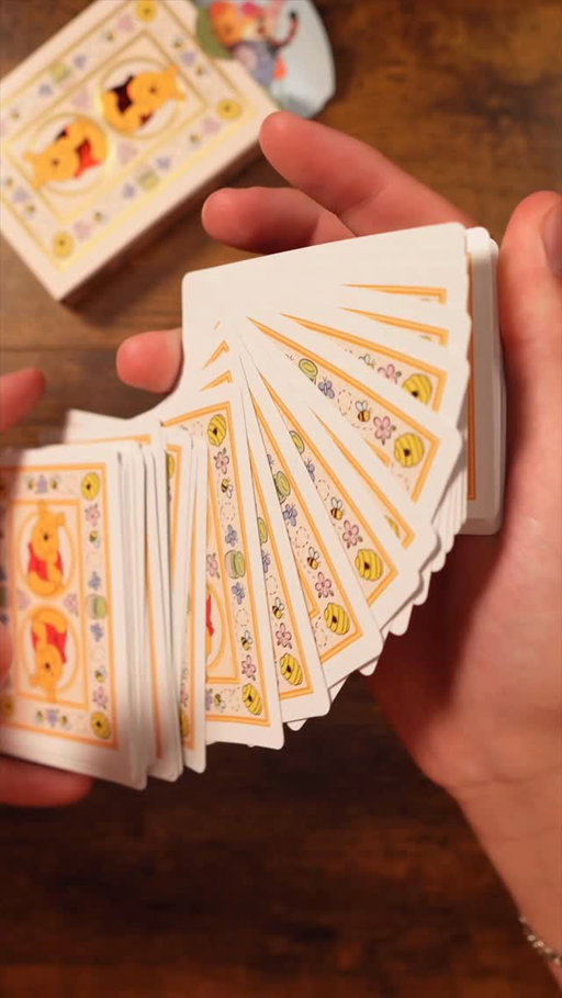 What do you think of these Winnie the Pooh playing cards? 
•
-Cards by: @bicyclecards 
•
If you love Winnie the Pooh then these cards are for you 🍯 This is such a cute deck and I love all the details throughout it! There's metallic foil on the front, super cute art in the box, and the whole deck features custom face cards! They handle great and are perfect for games, magic, cardistry, or collecting🙌
•
#playingcards #winniethepooh #unboxing #danielhuckins #reels