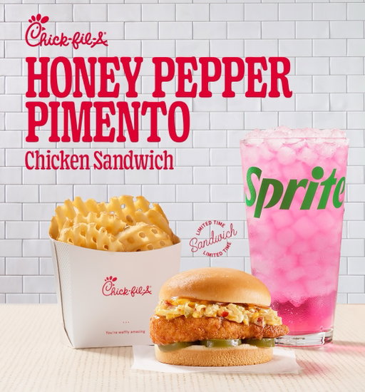 They are soooo back. Heat meets sweet with the Honey Pepper Pimento Sandwich and Pineapple Dragonfruit beverages, made with natural pineapple and dragonfruit flavors.