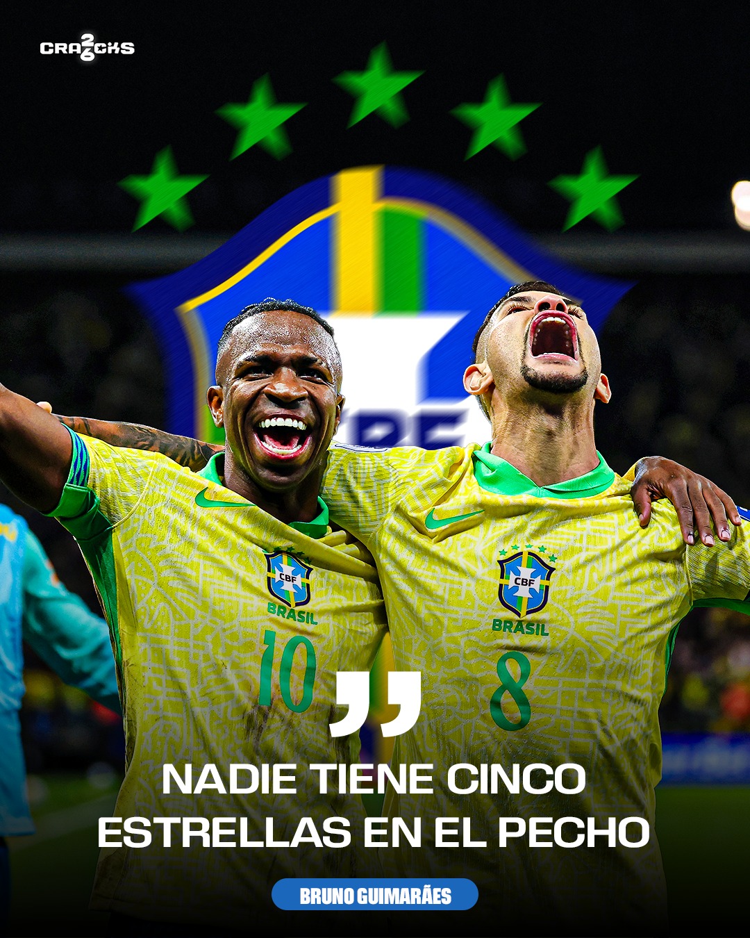 🇧🇷👀 BRASIL EXIGE RESPETO

"Brasil es favorito en cualquier competición que juega".

Bruno Guimarães defendió a la Canarinha y recordó que ninguna otra selección tiene cinco Copas del Mundo en sus vitrinas. 🏆🔥