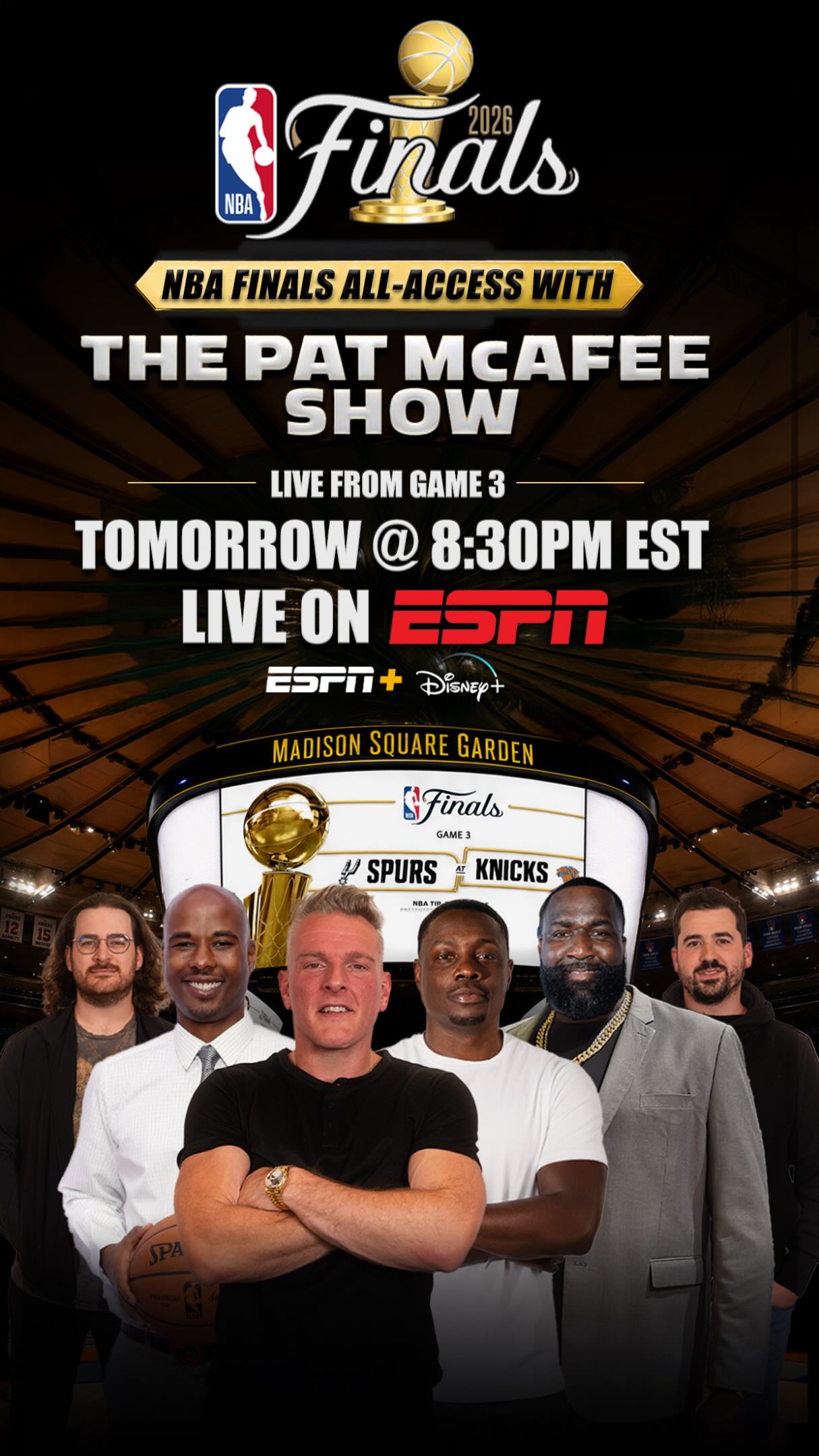 We will be calling Game 3 of the NBA Finals LIVE from Madison Square Garden..

We very much understand how incredible of an opportunity this is.. We’re gonna try and be an asset to society tonight