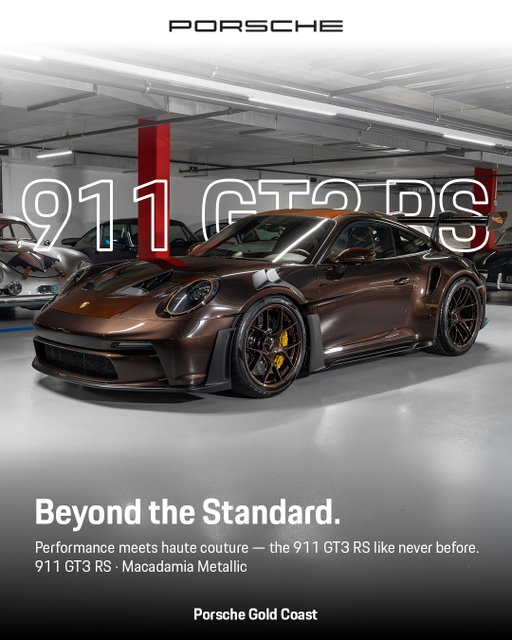 porscheBeyond the standard. A 911 GT3 RS like no other.

This is what happens when uncompromising performance meets the precision of haute couture. Born from the Porsche Sonderwunsch programme - Porsche's most exclusive personalisation offering - this 911 GT3 RS is a true one-of-one, co-created with its owner in Zuffenhausen.​
The exterior wears a deep Macadamia Metallic from the Paint to Sample range, paired with carbon fibre components finished with an exclusive brown-tinted clear coat developed solely for this build. Orange Porsche lettering and Pastelorange headlight accents add a measured warmth against the restrained palette.​

Step inside, and the same philosophy continues - Truffle Brown leather, Race-Tex surfaces, and orange contrast stitching come together in a cabin that is as carefully considered as the exterior. Every detail carries the signature of Porsche's master craftspeople.​

Interested in your own Sonderwunsch commission? Let's start the conversation. 👇​

📍 125 S Service Rd, Jericho, NY 11753​
📞 (516) 758-0800​
🔗 goldcoast.porsche.com

#PorscheGoldCoast #Sonderwunsch #911GT3RS #MacadamiaMetallic #PorscheNY #LongIsland #Porsche911 #GT3RS #PaintToSample #HauteCouture #OnlyOne #PorscheSonderwunsch #JerichoNY #PorscheLife #PorscheDesign #porsche