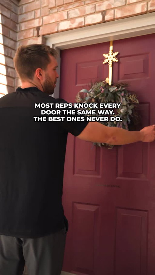 Same script. Same energy. Same opener at every door. That’s the fastest way to plateau in door-to-door sales, and most reps never figure out why their numbers stop growing.

The best window cleaning reps adapt before they ever knock. Here’s the framework they use:

- Read the property first. Curb appeal, vehicle condition, and landscaping tell you whether this homeowner invests in their home. If they do, your service already fits their lifestyle, so open with confidence.

- Read the entry second. Decor, lighting, and door condition tell you a lot about personality and pride of ownership. Match your energy to what you see. Warm entry, warm opener. Minimal entry, get to the value fast.

- Read the signals third. A “No Soliciting” sign, a doorbell camera, or a storm door left open all tell you something. A camera means they’re cautious; acknowledge it. A storm door left open means they’re comfortable—use that.

Adjust your opener before you speak. By the time your hand hits the door, you should already know your tone, your pace, and your first line. That’s not overthinking. That’s the skill that turns grinders into closers.

Volume matters in D2D sales. But volume without intelligence is just exhaustion. The reps building real careers in window cleaning are reading before they knock, every single time.

Follow James Krzymowski for more field sales strategy from inside a $10M window cleaning sales org.