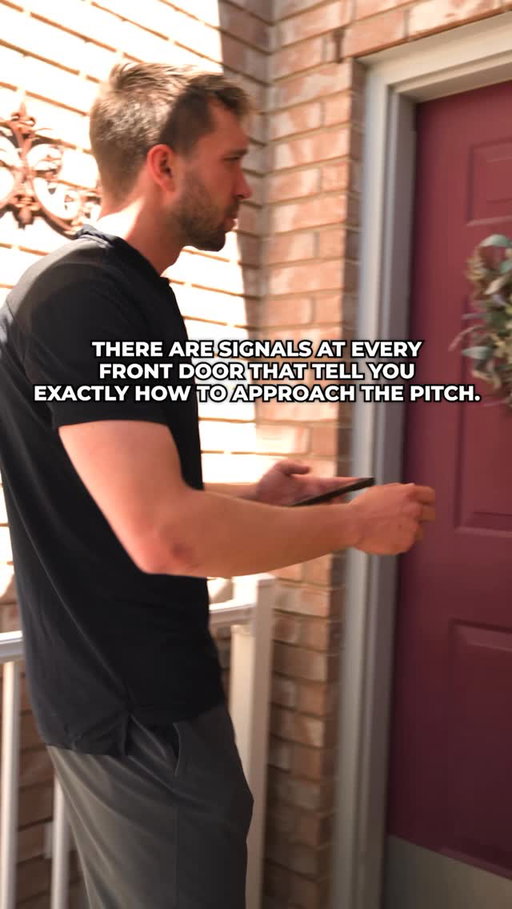 The door is already talking before you even knock. Most reps just aren’t listening. Here’s how to read what it’s saying.

1. A “No Soliciting” sign does not mean “no.” It means this homeowner has been burned by bad reps before. Lower your energy, lead with respect, and acknowledge it directly. Saying something like, “I saw the sign, so I’ll keep this quick,” disarms more doors than pretending you didn’t see it.

2. Seasonal décor means they’re engaged with their home. A wreath, holiday lighting, or a decorated entry tells you this person takes pride in how their property looks. That’s a warm signal for window cleaning sales.

3. A dark or bare entry with no mat, no décor, and no visible upkeep tells you to keep it short and lead with a direct value statement. Skip the small talk. Get to the point fast.

4. A well‑lit entry with visible attention to detail means you can slow down. This homeowner notices things. That works in your favor when your service is all about making their home look better.

Every door gives you a read if you’re paying attention. The reps who use that information adjust their tone, their opener, and their energy before they say a single word. That’s what puts them ahead.

Follow James Krzymowski for real door‑to‑door sales training built for window cleaning and home services.