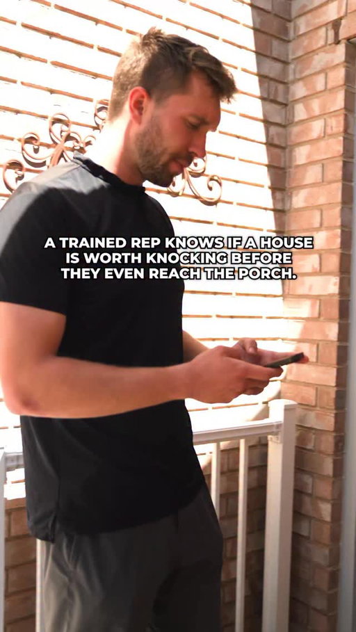 Most door-to-door reps burn energy on doors that were never going to convert. The walk up to the front door is not dead time; it’s your first qualifying move.

Here’s what trained window-cleaning reps read before they ever knock:

1. The driveway tells you the budget. A well-maintained vehicle or freshly sealed driveway signals someone who invests in upkeep. That’s your buyer.

2. The landscaping tells you standards. Trimmed hedges and clean beds mean this homeowner cares about how their property looks. Window cleaning fits that mindset perfectly.

3. The entry condition tells you receptiveness. Peeling paint, broken fixtures, and neglected trim mean maintenance is not a priority. Move on and protect your energy.

4. The décor tells you a person’s personality. Seasonal wreaths, welcome mats, and thoughtful entry details signal a homeowner who takes pride in their home. Use a warm, conversational opener. Go.

Pre-qualifying on the walk-up is the skill that separates reps who grind hard from reps who sell smart. 

Stop treating every house the same and watch your close rate shift.