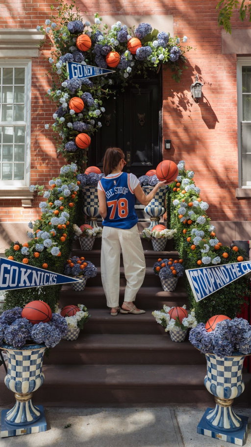 The Knicks are in the Finals, the city is buzzing, and The Stoop understood the assignment. 🏀🧡💙

This stoop was super last minute but I think we pulled it off with what we had in storage! Now let’s cheer on the Knicks! It’s time to bring it home!