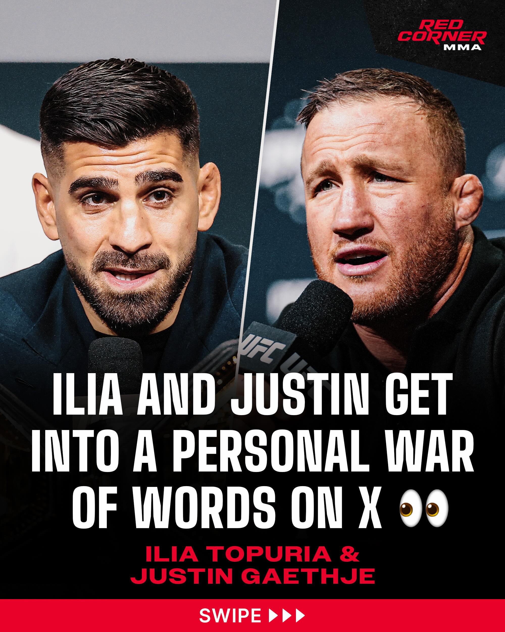Things between Ilia Topuria and Justin Gaethje seem to have reached a new level as we sit six days out from their historic lightweight title fight in the main event of #UFCFreedom250, with the two stars getting increasingly personal in their recent exchange on X.

Justin: “Proving my point. Insufferable little b**ch boy.”

Ilia: “When I put you to sleep and you’re lying there next to the rose, I’ll look at your father and ask him one simple question:

Who’s the short one now?”