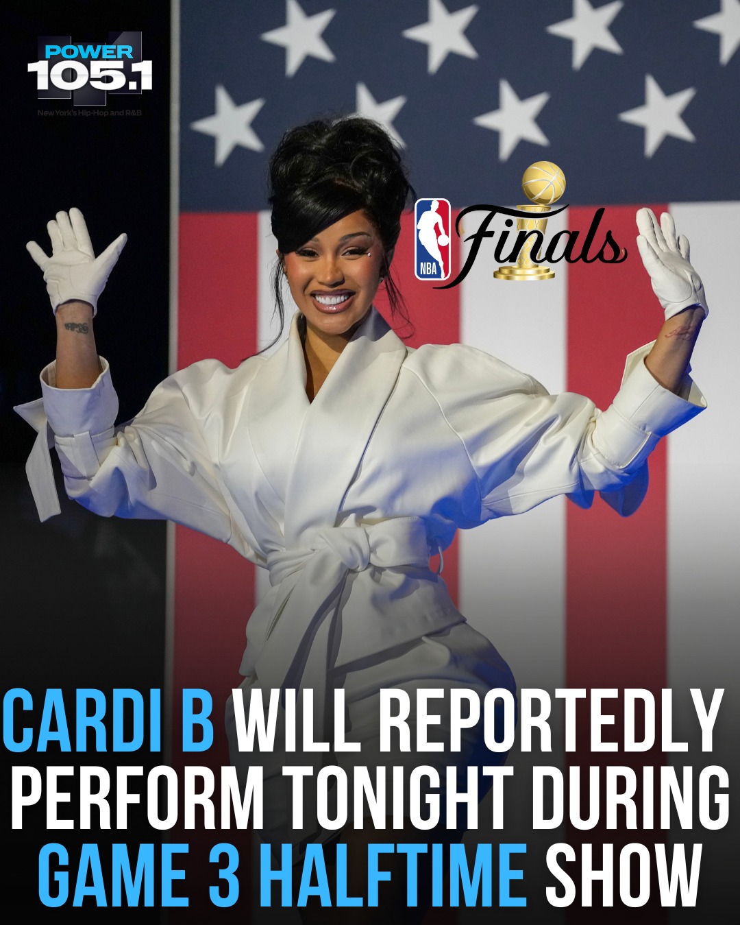 👀🏀 CARDI B AT THE GARDEN?!

Reports are swirling that Bronx superstar @iamcardib could be taking over halftime during Game 3 of the NBA Finals tonight at Madison Square Garden as the Knicks return home for their first Finals game in New York in 27 years.

Nothing has been officially confirmed, but if the rumors are true, New York's biggest basketball stage could get an extra dose of Bronx energy tonight. 🔥🗽

Between the Knicks chasing a championship, the celebrity-filled crowd, and all eyes on MSG, Game 3 is already shaping up to be one of the biggest nights New York has seen in years.

A person with direct knowledge of the matter confirmed to USA TODAY Sports, BUT they spoke under the condition of anonymity because they are not authorized to publicly discuss the matter.

Would you want to see Cardi B perform at halftime? 👇

❤️ Yes, that's a New York moment
🔥 Absolutely, bring out the hits
🤔 I'll believe it when I see it @iheartradio