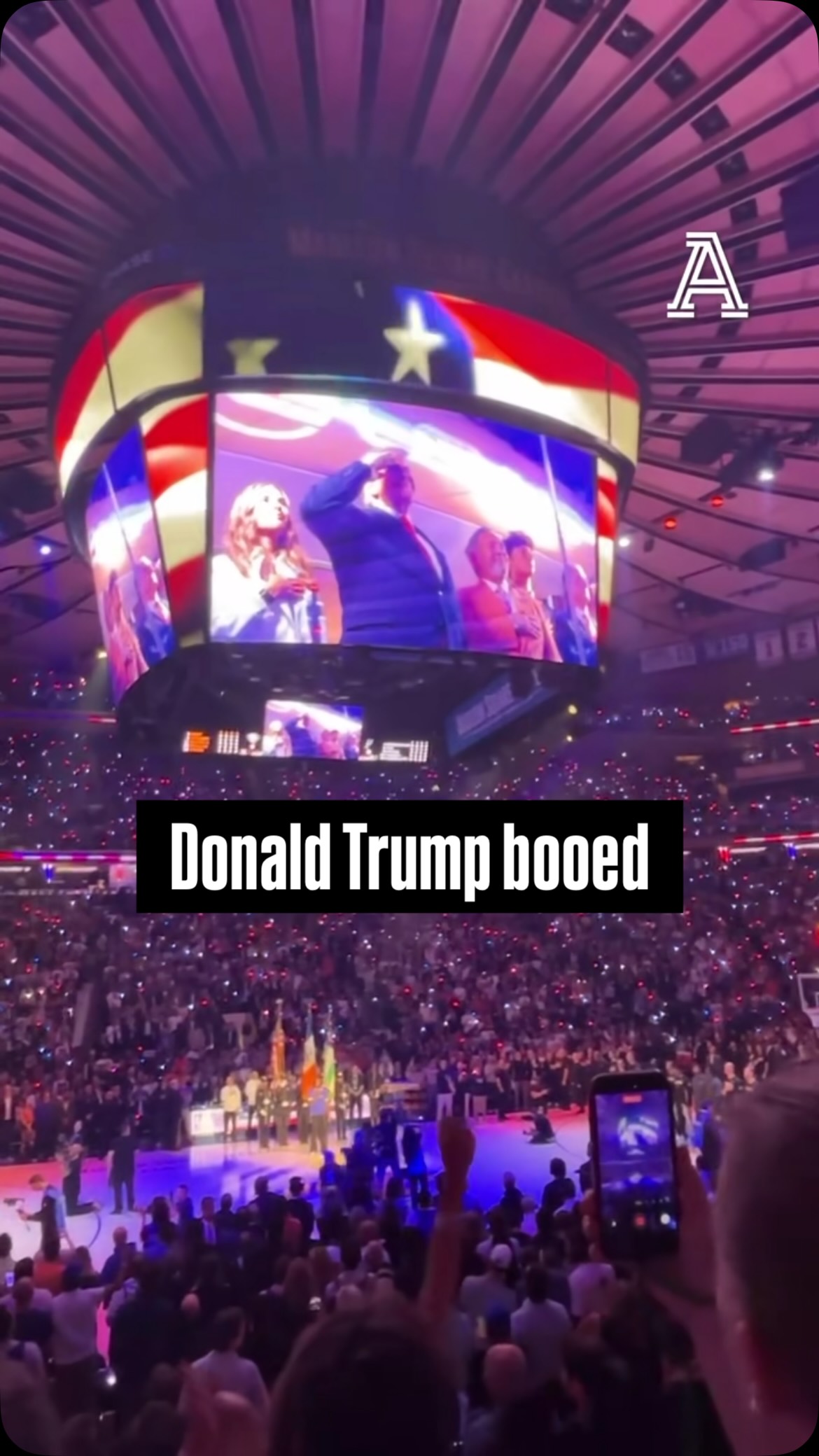 During the national anthem, President Donald Trump was booed by the Game 3 crowd at MSG.