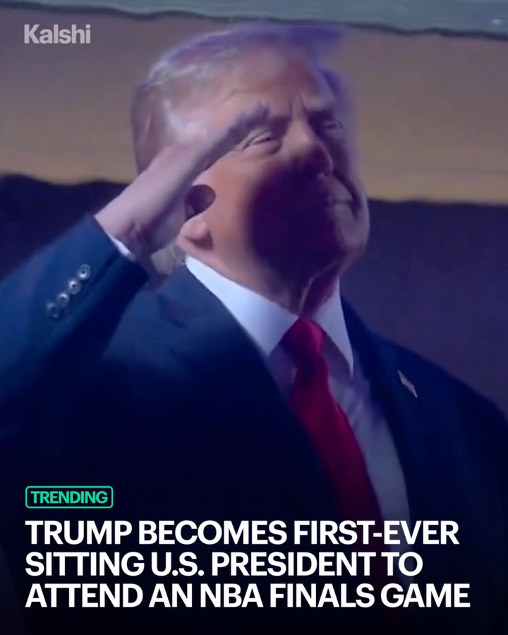 President Trump has officially become the first sitting U.S. president ever to attend an NBA Finals game when he arrived at Madison Square Garden for Game 3. 

Traders now give the Knicks a 79% chance of winning the NBA Finals.
