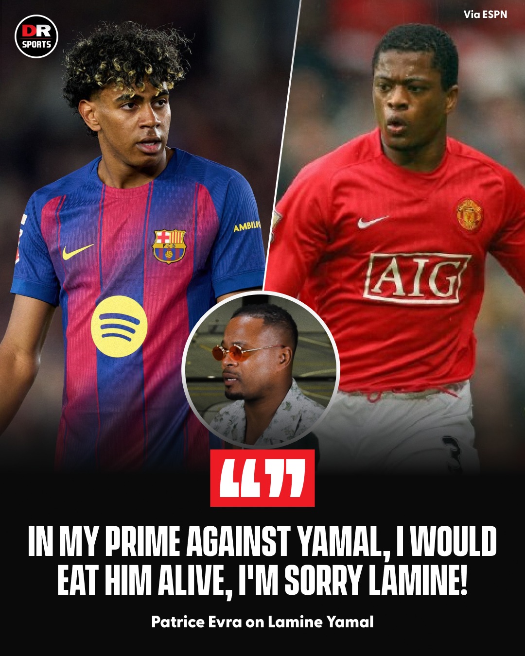 Do you believe Patrice Evra would have eaten Lamine Yamal alive in his prime? 👀

#Evra #LamineYamal