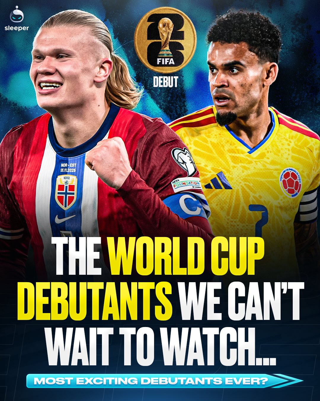 There are some HUGE names going to their first tournament. Lamine Yamal, Erling Haaland, Luis Diaz… these guys are some of the best in the world. 🤩

Which debutant do you think will shine most for their country? 🤔

#worldcup2026 #spain #colombia #england #france