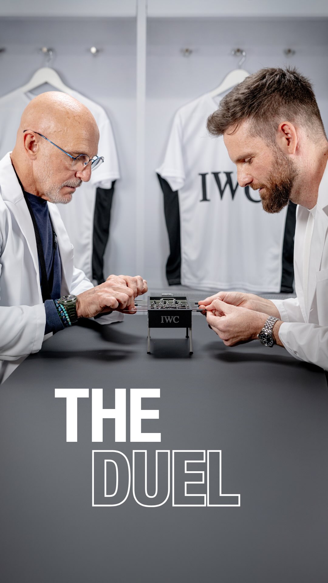 A test of skill, dexterity, and focus – in miniature.   
 
Luis de la Fuente goes head-to-head with Carlos from the IWC team at the IWC mini foosball table. So, whose tactics will pay off? 
 
#LuisDeLaFuente wears the Ingenieur Automatic 42 in dark olive-green ceramic (Ref. IW389902). 
 
#IWCwatches 
#IWCingenieur 
#TheEngineersSociety