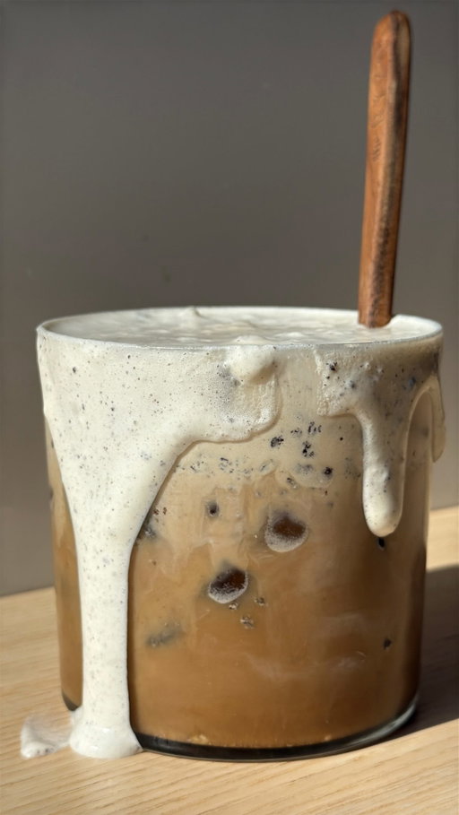 The inspiration for this Salted Cookies ‘N Cream Iced Coffee came from 2 things — One of the most popular drinks in AC Home Cafe history (Cookies ‘N Cream Iced Coffee) and the beloved Salty O ice cream from @littlemanicecream 

The flavor profile is *iconic* sweet, creamy, salty, coffee-y, and crunchy from the cookies?? ICONICC!

Ingredients — 1 serving
• 1 tbsp sweetener of choice, optional/to taste
• 1 1/2 oz (45 ml) heavy whipping cream
• a generous sprinkle of sea salt
• 2 tbsp sandwich creme cookies, crushed
• ice
• 8-10 oz (240-300 ml) cold brew or iced coffee

Add your sweetener (if using), heavy whipping cream, and sea salt to a small cup and froth until it’s light and airy but still pourable (~30-45 seconds). Once frothed, add your crushed cookies to your sweet cream and stir to combine. To assemble, add your ice and cold brew/iced coffee to your glass and top with your cookies & cream, some extra cookies. Stir and enjoy! 

#coldbrew #icedcoffee #oreos #coffee #homecafe