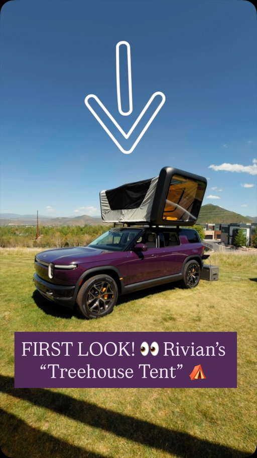 A rooftop tent with built-in cooling fans and USB-C ports? Sign me up. @rivianofficial designed the “Treehouse” tent specifically for the new R2, completely changing what it feels like to camp on top of your car.

#rivian #rivianr2 #camping #offroad #ev