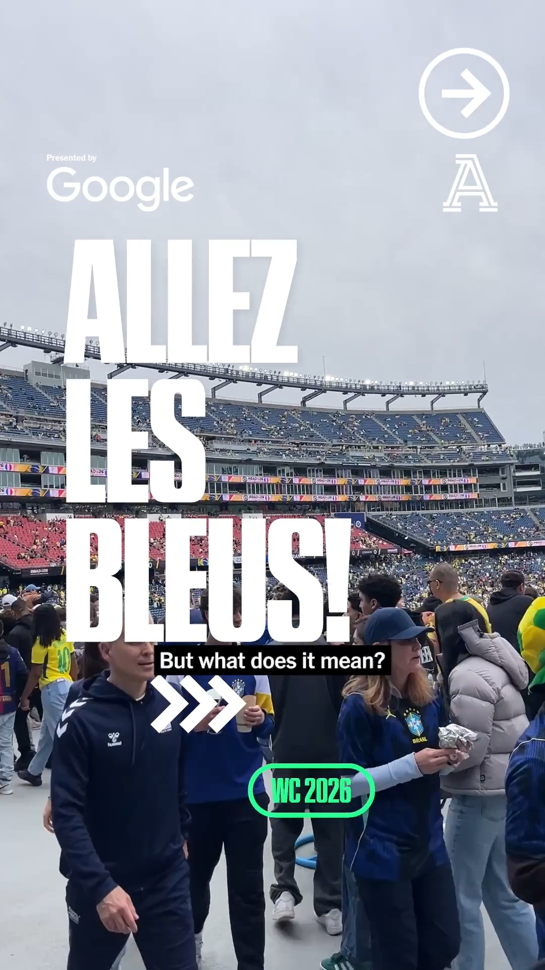 "It is more than a slogan. It’s like breathing."

A chant in the truest sense of the word. 

🇫🇷 Allez les Bleus – Come on the Blues

The Language of Soccer, sponsored by @Google