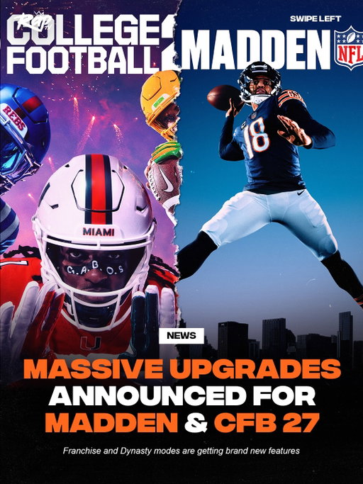 Madden and College Football 27 are getting major new updates this year‼️

Dynasty and Franchise modes are getting tons of new features. Dynasty mode will now include NIL deals, new quests and objectives, and a brand new Legacy score. Franchise mode will have the brand new Persona Engine, which will create 65 pieces of digital DNA, making all the players feel even more human.

College Football 27 drops on July 9th, and Madden 27 drops August 13th.

Are you copping Madden and CFB 27 this year⁉️

#EASportsPartner