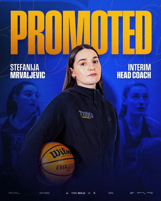 From player to interim head coach👏

@stefanijamrv is taking the next step in her Bold journey. After an accomplished playing career and four seasons on the coaching staff with the women’s basketball program at TMU, Mrvaljevic steps into the role of interim head coach, bringing a deep connection to the program.

Congratulations Stef!💙💛

🎨: @creatrliam @visionzbyval 

#BeBold