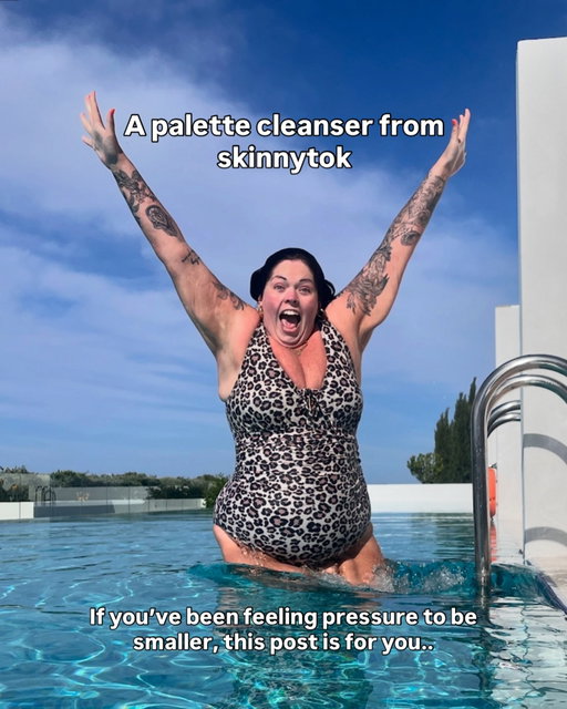 By no means do I judge ANYONE for wanting to lose weight. I always have & will believe in body autonomy. 
But I know being inundated with seeing shrinking bodies in the media, can make you question whether you need to change too.
If you’re happy as you are, then just know you don’t need to do a thing. You’re perfect the way you are. LOVE YOU 🫶