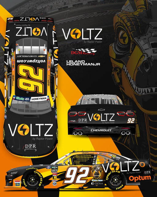 ⚡️NEW PARTNER: Voltz by Raptor Power (@voltz_pwr) will adorn @lelandhoneymanjr’s No. 92 Chevrolet at Pocono Raceway and Chicagoland. 🦖 

Voltz by Raptor Power Systems build the heavy-duty, smart power systems that keep AI data centers online and running safely. And the best part? It’s MADE IN THE USA! 🇺🇸