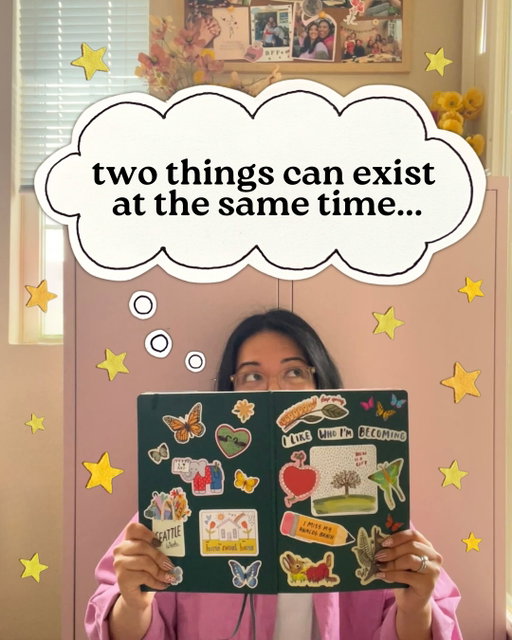 Gentle reminder that two things can be true! 💓🫶🏼We don’t have to be or enjoy just ONE thing and that’s the beauty of life and being exactly who we are!!

Did any of these resonate with you? Do you have a pair of things you enjoy that might seem like opposites? 🩷

Inspired by @sydneysky_ @demelza_may 

#hobbyist #cozyhobbies #journalcommunity #journalinspiration #hopecore