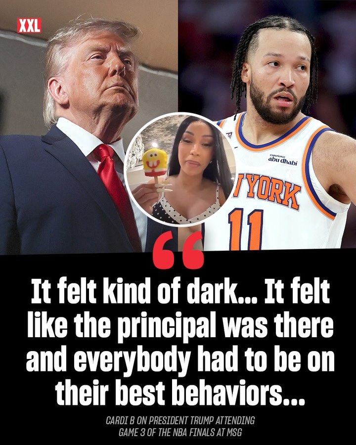 Cardi B says the energy at Madison Square Garden felt “kind of dark” with President Donald Trump in the building for Game 3 of the NBA Finals. 👀

After performing at halftime, Cardi hopped on Instagram Live and gave her full reaction to the night, from the Knicks losing to Trump’s presence at MSG, how tall Victor Wembanyama looked in person and more. 😭