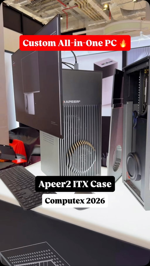 A case with a monitor mount!? 😳

Apeer2 ITX Case
@apeertech 

This was the very last booth we saw at Computex 2026, and it immediately grabbed my attention as we walked by

Honestly it’s such a brilliant idea!

Imagine how clean of a setup you could have with this? 😮‍💨

#pcbuild #computex #itxbuild #pcsetup