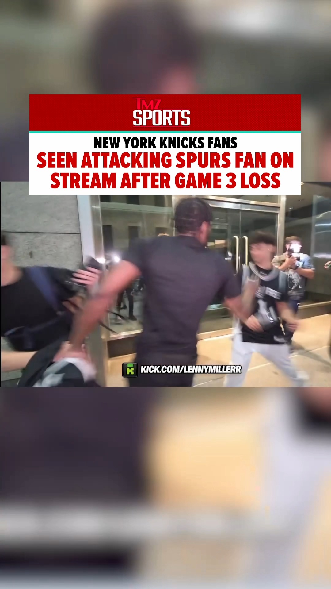 🚨Crazy scenes out of NYC last night following the Knicks’ Game 3 loss to the Spurs, as fans wearing San Antonio jerseys were reportedly attacked by mobs of angry Knicks supporters. 🏀😳👀