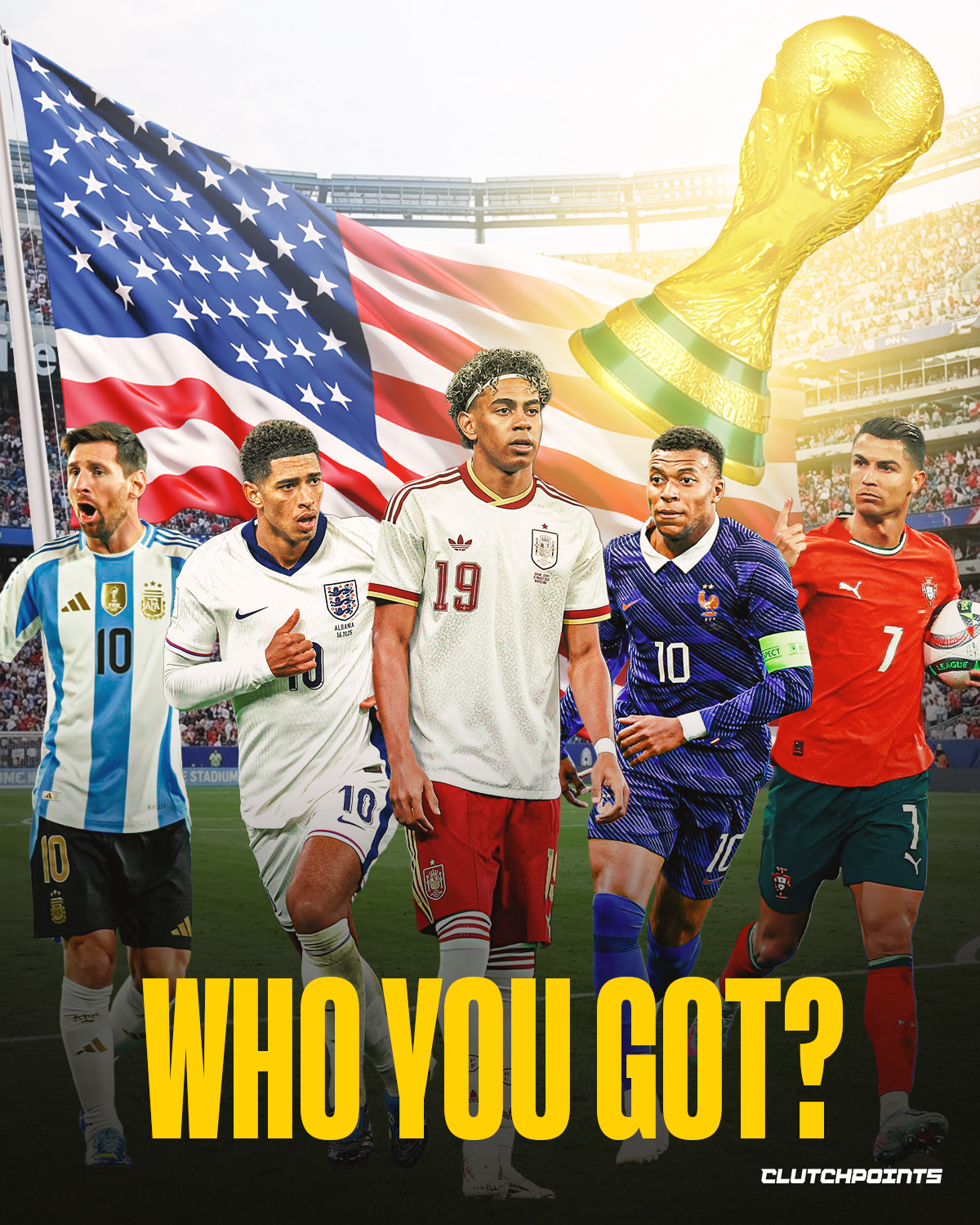 The FIFA World Cup is almost upon us, and Fans on @Novig have already determined who they're backing to win the biggest spectacle in all of sports. Spain and France are the clear favorites, with England, Portugal and defending champions Argentina following closely behind. If you haven't settled on a pick to lift the trophy yet, now is the right moment to do so.

The 2026 World Cup features the largest field in tournament history, with 48 teams in the fray. For the first time ever, three countries are playing host for the World Cup – USA, Canada and Mexico.

This edition should also be the final time we see soccer icons Lionel Messi and Cristiano Ronaldo grace the biggest stage. It's possible we could see them go head-to-head in the knockout stage. These two have never played each other at the World Cup, so if this matchup goes down, expect pandemonium.

The prize pool for this World Cup is a whopping $727 million, up from $440 million in 2022. The winning team will net a cool $50 million in prize money!

The WC will span 39 days, during which 104 matches will be played across 16 cities. Are you ready for soccer mania to take over North America and the rest of the world?

If you’ve got a take, there’s a market for it on Novig. Spend $5, get $50 in Novig Coins with code CLUTCH. Link in bio.
#PoweredByNovig