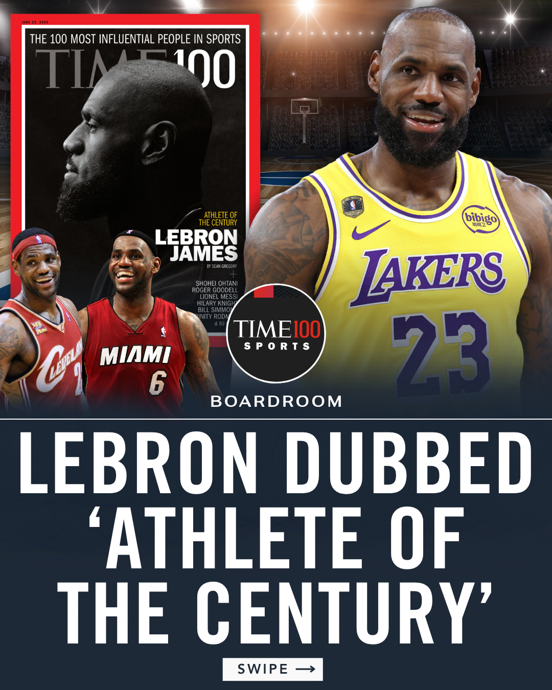 TIME just gave sports its own power list.⁠
⁠
The outlet launched its first-ever TIME100 Sports list, naming the most influential people across sports, from athletes and coaches to executives, broadcasters, agents, and cultural power players.⁠
⁠
LeBron James, Lionel Messi, Caitlin Clark, and Shohei Ohtani all made the “Icons” category, with TIME calling LeBron the “athlete of the century” for how he has reshaped what it means to be a modern athlete on and off the court.⁠
⁠
(via @time)