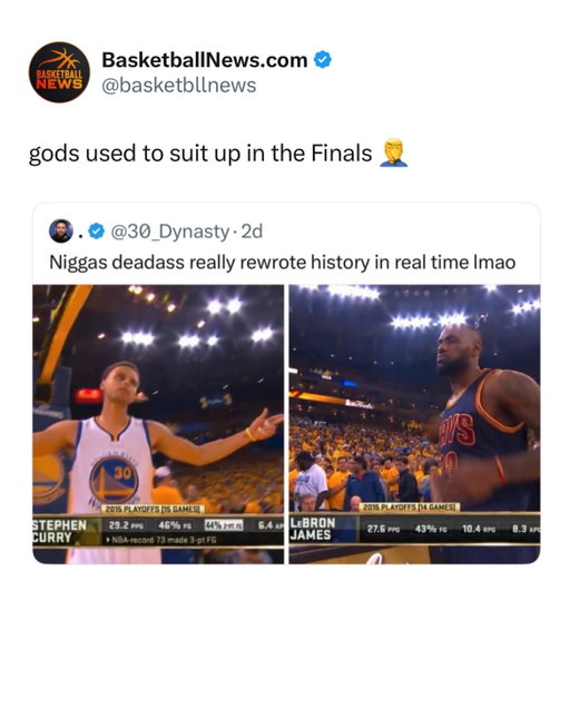 LeBron Vs the Warriors used to be so PEAK 🔥🎥

The NBA Finals during the LeBron James vs. Stephen Curry era were absolute peak basketball.

For four straight years from 2015-2018, it felt like the entire basketball world stopped to watch the Cavaliers and Warriors battle. You had the greatest player of his generation in LeBron facing the greatest shooter ever in Curry. Every Finals felt bigger than basketball—it felt like a clash of basketball philosophies.

The aura was insane. LeBron was trying to defend his throne while Curry and the Warriors were changing the sport in real time. The 2016 Finals alone produced some of the most iconic moments in NBA history: the 3-1 comeback, “The Block,” Kyrie’s shot, and Cleveland’s first championship.

What made the rivalry so special was the star power. LeBron, Curry, Durant, Kyrie, Klay, Draymond, Love—future Hall of Famers everywhere. Every game felt like it had legendary moments waiting to happen.

Follow @basketballnews for more content like this