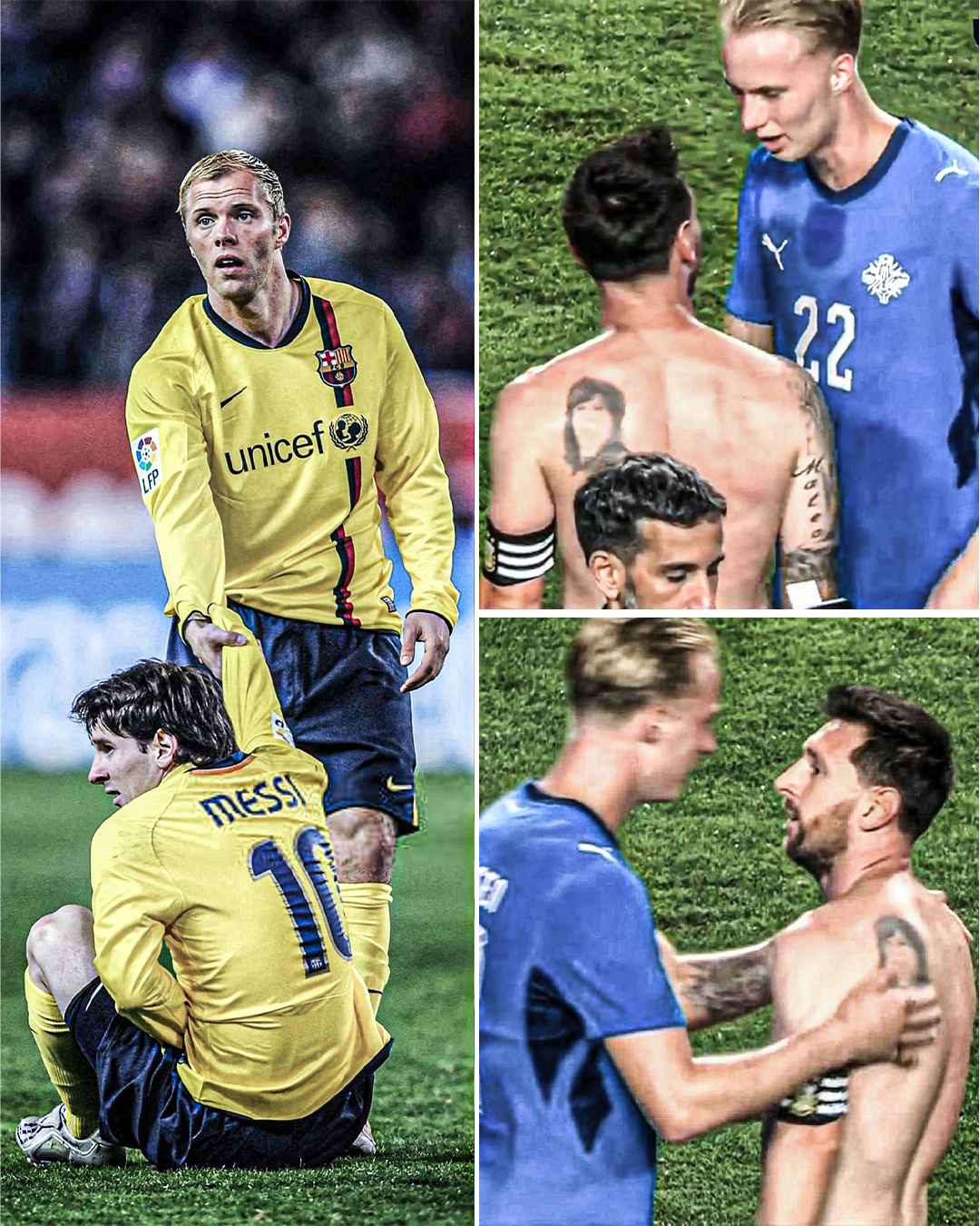 Messi's face when he realized he was talking to Daníel Guðjohnsen, son of his former Barcelona teammate Eiður Guðjohnsen 😂

Messi and Eiður played together and won a treble in 2009. Now, Messi is about to play in his sixth World Cup 🤯