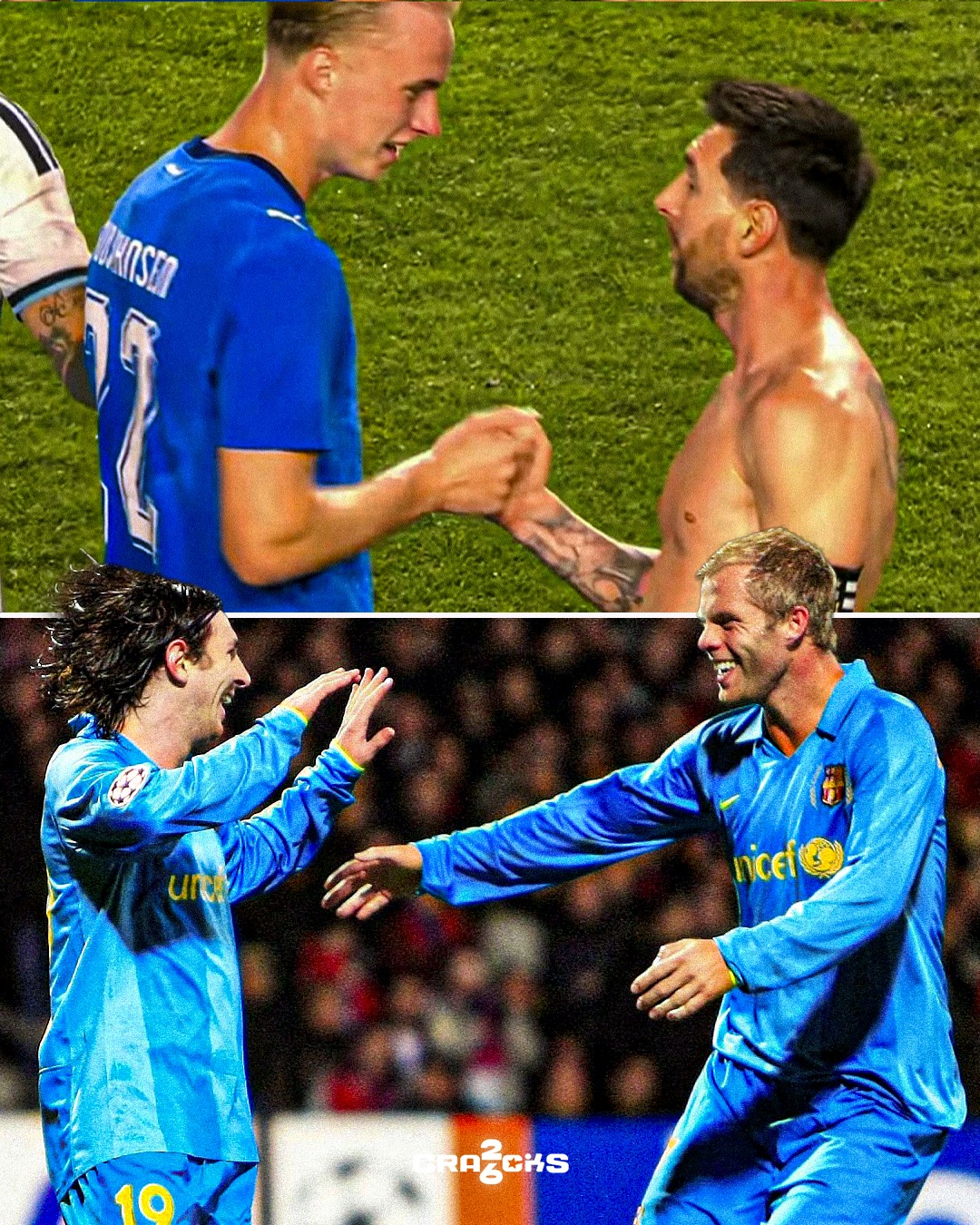 🤝🇦🇷 EL BONITO MOMENTO QUE DEJÓ MESSI TRAS EL ARGENTINA-ISLANDIA

👀 Después del partido, Lionel Messi se quedó charlando y abrazó a Daniel Gudjohnsen, delantero islandés de 20 años.

😳 Al principio, Messi no lo reconoció. Luego le explicó que era hijo de Eidur Gudjohnsen, su excompañero en el Barcelona.

💙 El argentino recordó haberlo visto cuando era apenas un niño acompañando a su padre en algunos entrenamientos.

⏳ Casi 20 años después, Messi compartió cancha con el hijo de uno de sus excompañeros. El tiempo pasa... pero Leo sigue jugando Mundiales.