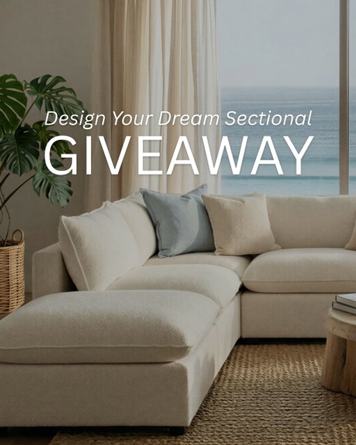 ✨Design Your Dream Sectional GIVEAWAY ✨

Your fabric. Your layout. On us. 3 lucky winners will be chosen to receive up to $5,000 each to build their own custom Albany Park sectional.

Head to the link in our bio for a free entry. We can’t wait to see who wins. 

One entry per person. No purchase necessary. 18yo+ US only (not available for residents of AK, HI, NY, FL). Ends 6/15/26 11:59 PM PST. Winners will notified by email and SMS. 

🔎 Kova Pillow L-Shape Sectional and Storage Ottoman in Snow Performance Bouclé