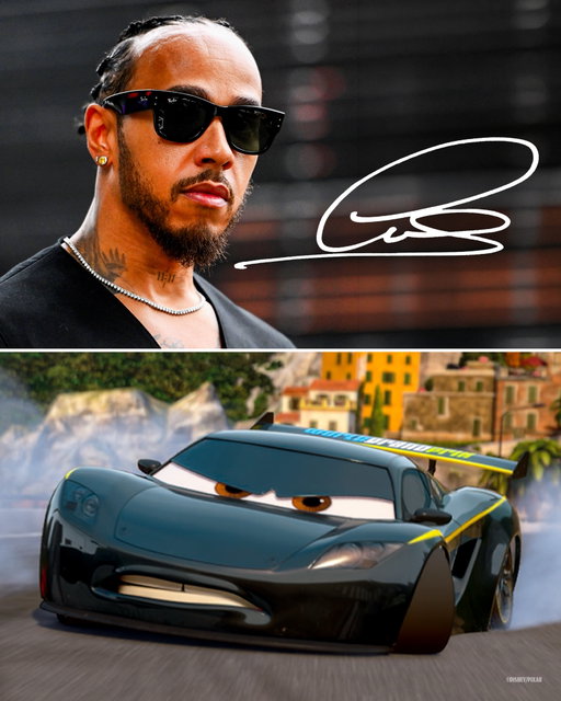 For the first time ever, Lewis Hamilton has just signed official trading cards of his Pixar Cars character 🚘🔥

These rare cards will arrive in 2026 Topps Chrome Disney 🏁