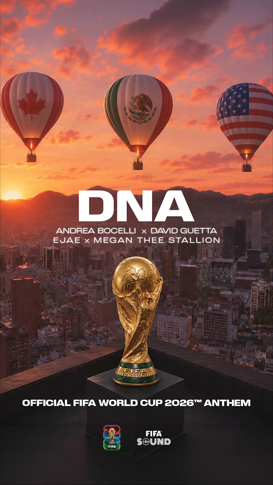 It's our DNA. 🧬⚽️ 

Listen to DNA the Official World Cup 2026™ Anthem by Andrea Bocelli, David Guetta, EJAE and Megan Thee Stallion 🎧