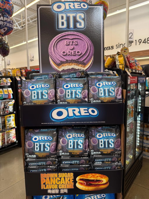 Try the Brown Sugar Pancake Creme OREO BTS Cookies!  The flavor was inspired by a beloved Korean dessert, hotteok.  Head in store today and get a pack today!