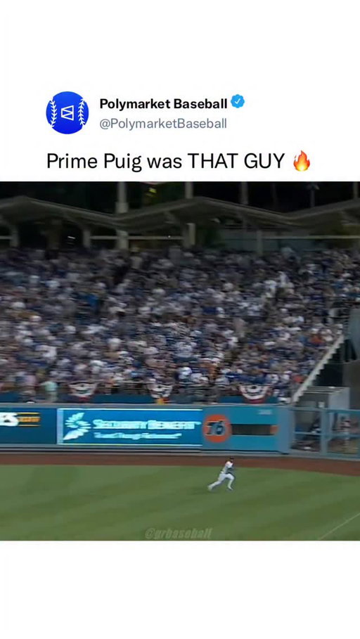 Prime Yasiel Puig was one of the most electric players Major League Baseball has ever seen, because the Los Angeles Dodgers outfielder brought cannon throws, violent swings, bat flips, clutch home runs, and pure chaos to every game he played

When Puig arrived in 2013, the Cuban star hit .319 with 19 home runs in just 104 games, turned Dodger Stadium into a nightly highlight show, and made baseball fans feel like they had to watch every single at-bat

Before the injuries, controversy, and constant debate about what his career could have been, Yasiel Puig looked like the future face of MLB with All-Star talent, postseason energy, right field swagger, and one of the strongest arms in Dodgers history

For a few unforgettable seasons in Los Angeles, prime Puig was must-see baseball, a viral MLB superstar, a Dodgers fan favorite, and the kind of player who made every throw, swing, and celebration feel like a movie

(via grbaseball/TT)