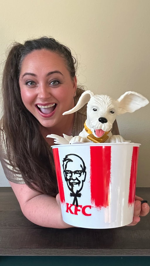 KFC is in the game of cutest bucket ever! 

I was beyond excited when I was able to get my hands on @kfc Krypto Chicken Bucket!! It’s literally the cutest bucket ever! They only have 6 at each location! U gotta hand it to my buddy Big Mike at the Moorhead KFC for hooking it up for me! 

I also got the Supergirl Ultimate meal.  The meal comes with your choice of entrée—three Original Recipe Tenders or eight Nuggets—and includes a biscuit, plus one signature side of your choosing. It also comes with the Kryptonian Kooler! Let me tell you I am obsessed!! It consists of Starry Lemon-Lime Soda, blue raspberry syrup, and clear strawberry  boba! 

With every Supergirl Ultimate Meal purchase, you get a  character keychain. The options include two versions of Supergirl, plus Lobo, Ruthye, and Krypto! 

The 3 sauces are not your typical KFC sauce-they jazzed them up a bit. Lobo’s Wild ranch has a touch of garlic. Ruthye’s Sweet Chili Revenge, a sweet-and-spicy garlic chili sauce that’s a touch more spicy than the original! The Supergirl’s Solar Honey Mustard is a bit thicker and I think more zippy than original! 

 There is nothing I would change. Honestly- 10 out 10 on this whole meal. I can’t wait to go back and get more! 

Let us know if you’re gonna try it or if you have what is your favorite sauce?!

#kfcsupergirl #kryptobucket  #supergirl #KryptonianKooler