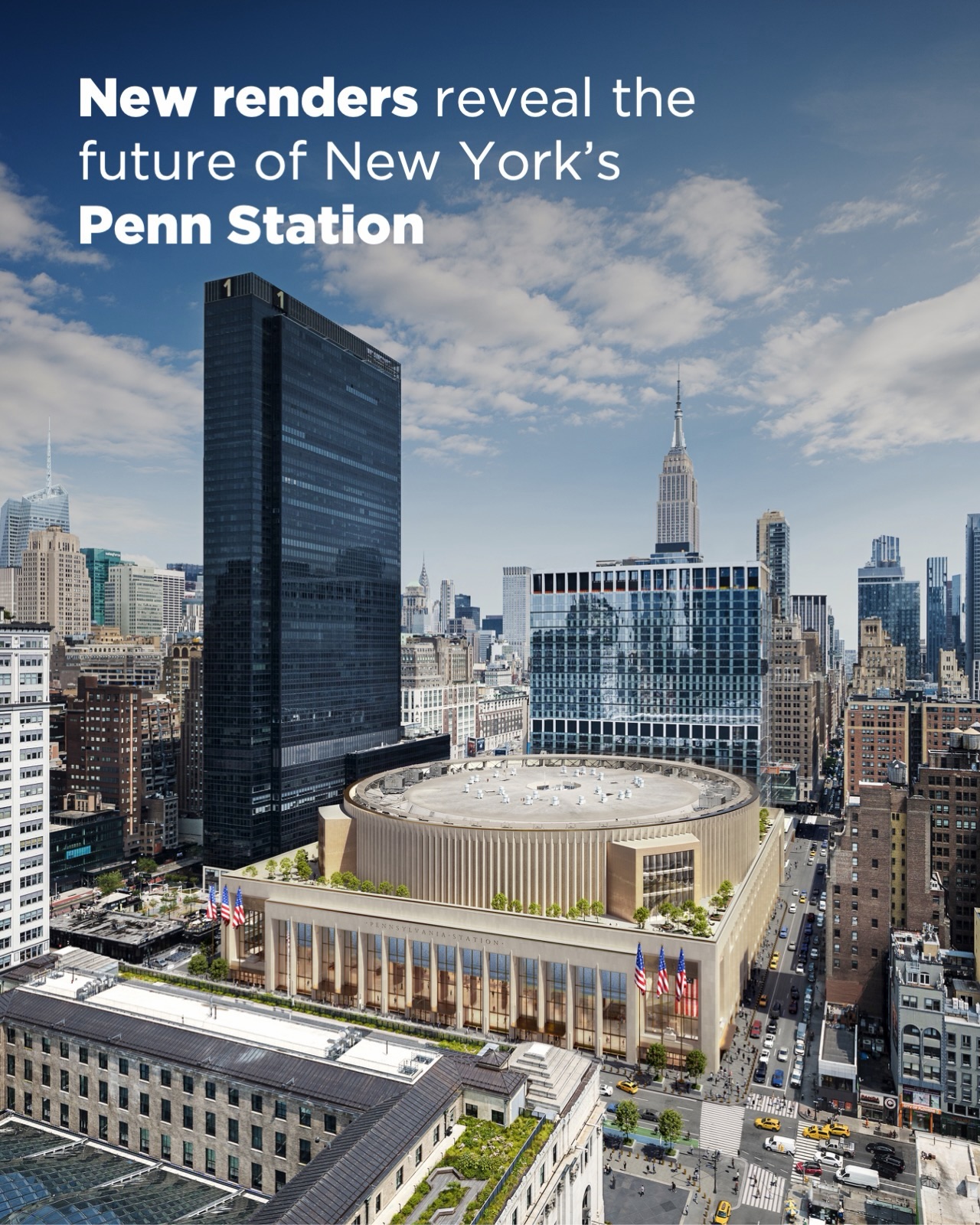 New renders of New York's much-needed Penn Station renovation have been shared by the US Department of Transportation (USDOT), Amtrak and Penn Transformation Partners (PTP) (a joint venture led by Halmar and Skanska). The images follow the announcement of PTP as lead developer for the project on 20 May 2026. 

In a statement, Amtrak said the station's new single-level concourse, featuring "stone and bronze with soaring ceilings," would consolidate all public activity on a single level above the platforms. It added that the project would create a new entrance on Eighth Avenue leading to a new train hall, expand track capacity, improve the station’s existing subterranean structure, and "replace cramped, decrepit walkways with open, beautiful concourses."

Construction is expected to start in late 2027 and complete in 2034. Madison Square Garden and all railroads will continue to operate during the works. 

USDOT and Amtrak took control of the Penn Station project from New York's MTA in 2025. It is understood that the federal government will now provide $8BN in funding for the project, and that New York Governor Kathy Hochul has, as a result, withdrawn a $1BN commitment previously put forward by the state.

Commenting on the new renders, US Transportation Secretary Sean P. Duffy said: “The Golden Age of Transportation is coming thanks to President Trump. He had a vision to transform this dirty, falling-apart station in the middle of his hometown into a state-of-the-art transit hub that millions can enjoy for generations to come. American families deserve a safe, efficient, and clean commute to their homes, jobs, and churches. I look forward to our continued partnership in delivering this momentous landmark that will completely transform New York City as we know it today.”

📷 PTP

#architecturelovers #construction #TheB1M #infrastructure #pennstation