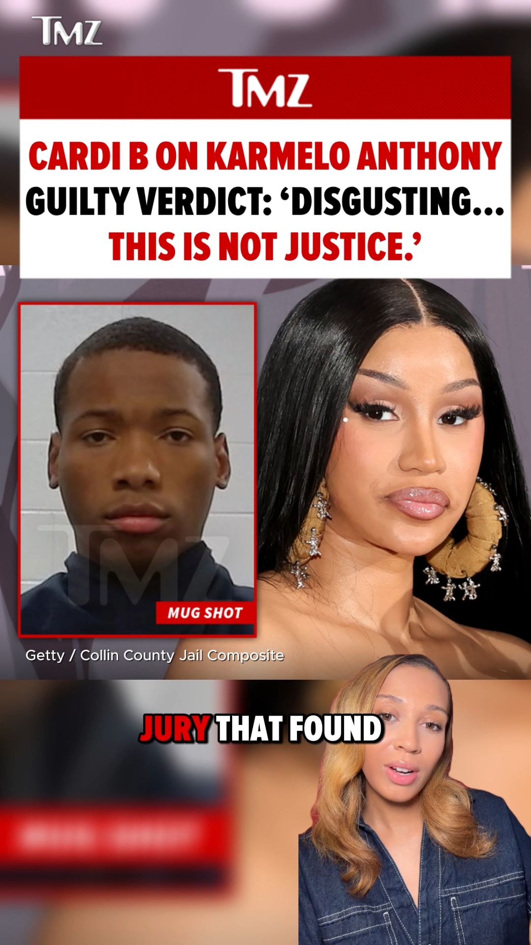 Cardi B is weighing in on the Karmelo Anthony verdict, calling the jury's guilty decision "disgusting" after he was convicted of mu*der.