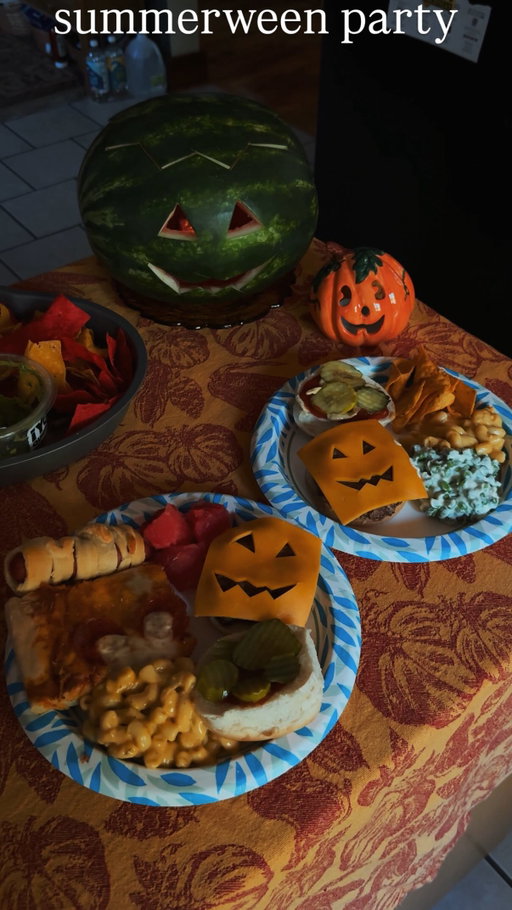 Must-do’s for your summerween shenanigans:
🍉 carve a watermelon or pineapple jack’o’lantern
🏠 decorate the space with Halloween and fall decor
🍔 make pumpkin hamburger buns & jack’o’lantern cheese slices for burgers
🎃 have pumpkin shaped pasta salad (cut carrots into pumpkin shapes!)
🍕 make a spooky pizza with ghost shaped cheese slices
🍹 drink fall themed drinks like apple cider, pumpkin juice, etc!
🎥 watch a spooky movie/show—we’ve watched Gravity Falls (obvs), Clue, Jaws, Doctor Horrible’s Sing Along Blog, and the Goonies and they’ve all brought the summerween vibes perfectly!

Are you going to celebrate summerween this year?! 🎃

#summerween #summervibes #halloweenvibes🎃 #halloweenvibes #halloweeniseveryday halloween is life, spooky season, fall vibes, autumn vibes, cozy home, cozy vibes, cozy home decor, fall aesthetic, halloween aesthetic, gravity falls, summer vibes, summer aesthetic, halloween party ideas, halloween all year, fall is my favorite, autumnal vibes